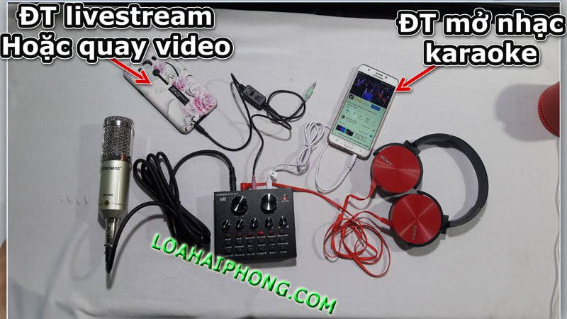 chỉnh sound card v8 dùng dây live stream MA2 - a2