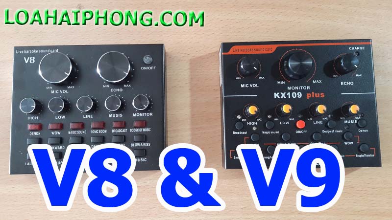 so sánh sound card v8 với sound card v9