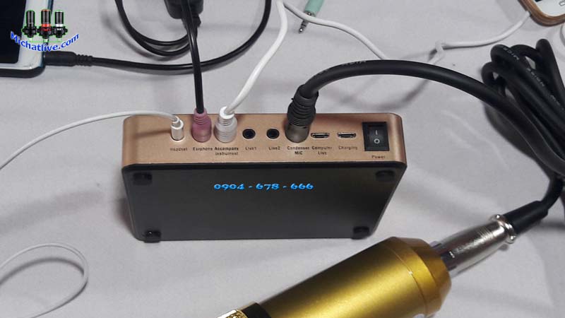 Sử dụng sound card v10 dùng dây livestream 3 màu