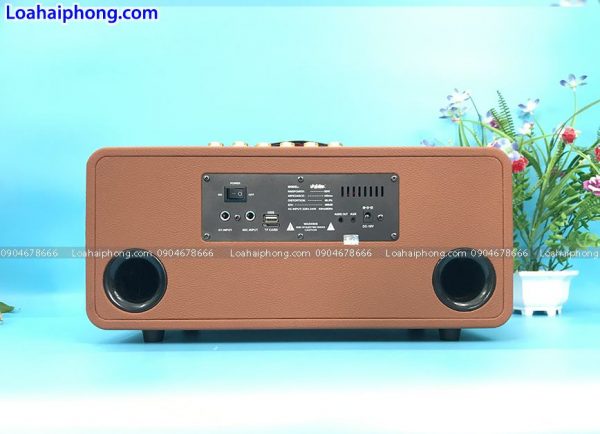 kcbox kc260 loa karaoke nhỏ, thùng gỗ bọc da